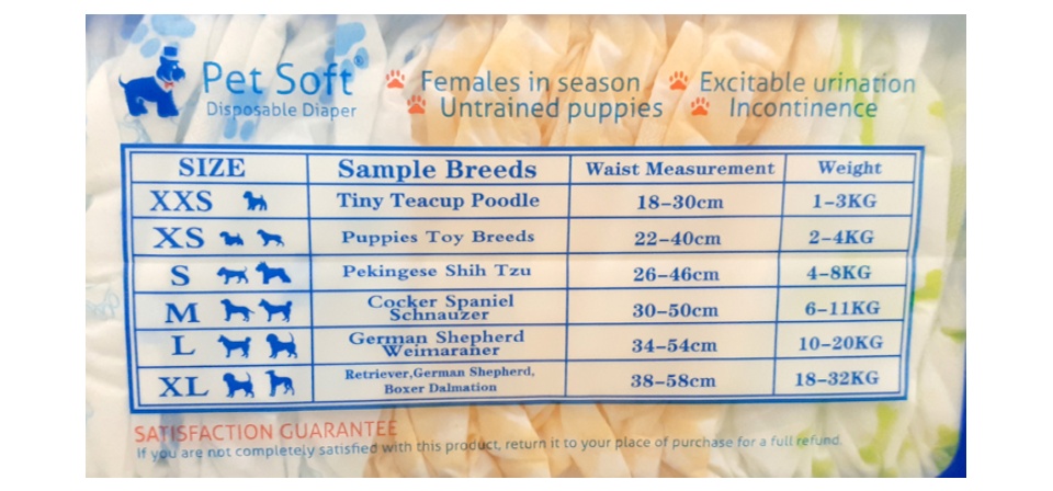 Pet Soft Female Disposable Diaper Extra Small