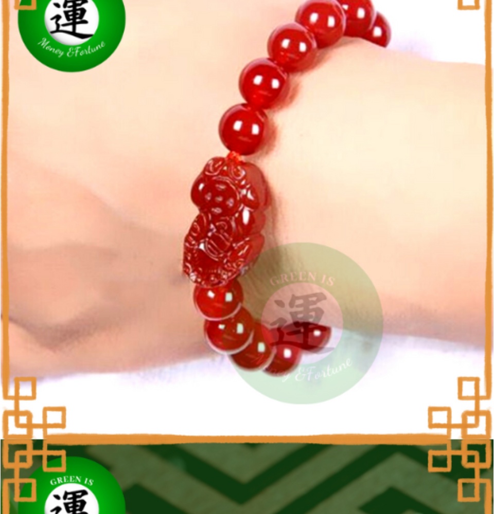 Feng Shui Bracelet Feng Shui Bracelet Natural Red Agate Green Agate  Longevity Lock Bangle Good Luck Peach Blossom Wealthy Love Amulet Bracelet  for Women,Red (Color : Green) : : Clothing, Shoes 