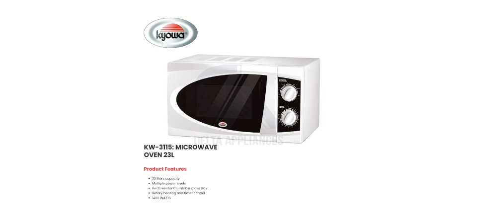 Microwave Oven 20L (KW-3113) – Kyowa
