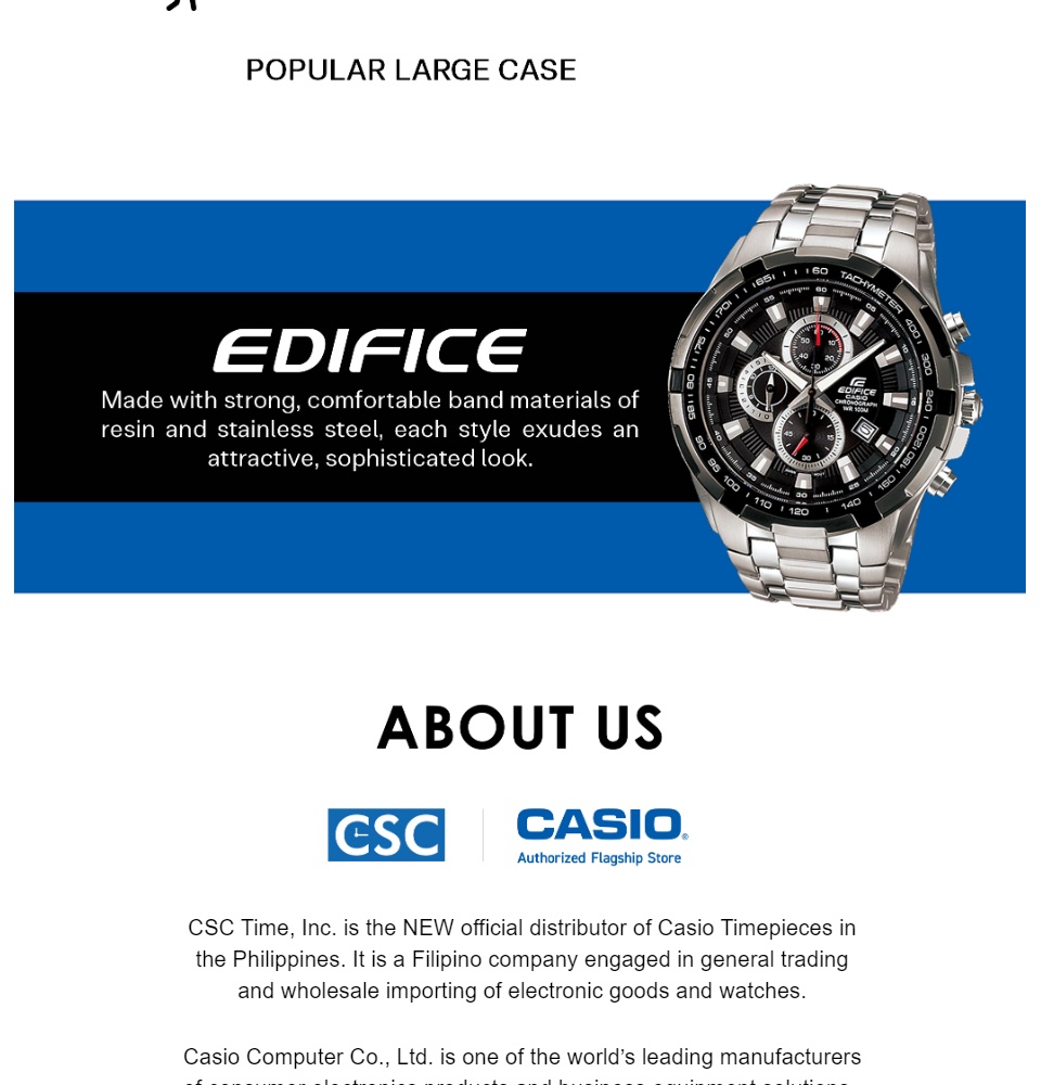 Casio Edifice (EF-539D-1AVUDF) Silver Stainless Steel Strap 100