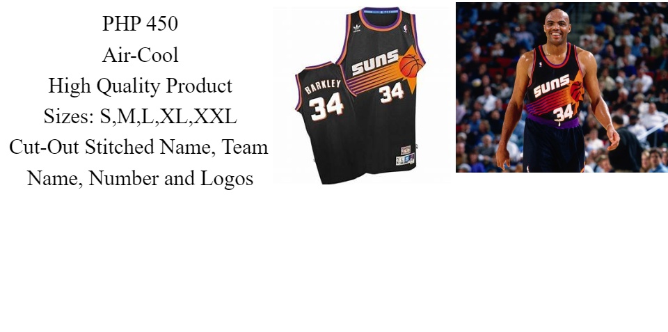 PHOENIX SUNS CHARLES BARKLEY BLACK RETRO JERSEY, Men's Fashion, Activewear  on Carousell