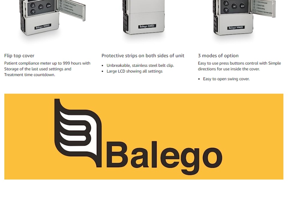 Balego EMS Digital Neuromuscular NMES Stimulator MT100I 100mA output OTC