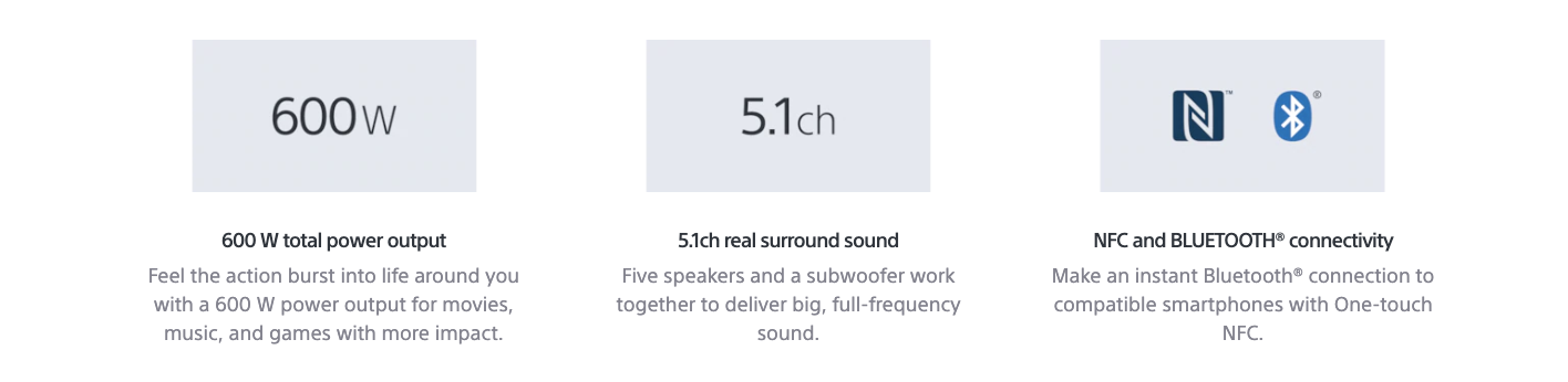 sony home theatre 5.1 600w