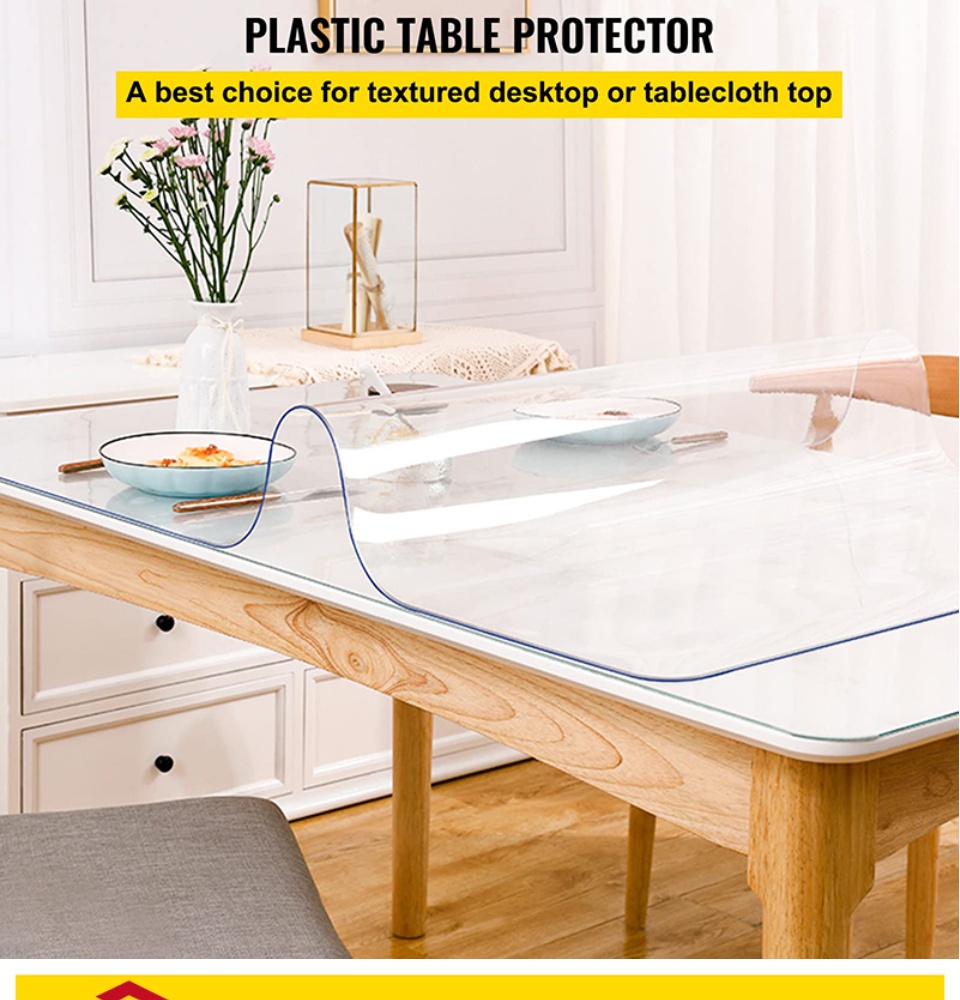 In Stock) PVC Table Mat Transparent Table Pad 24 x 48 Inch, 1.5 mm