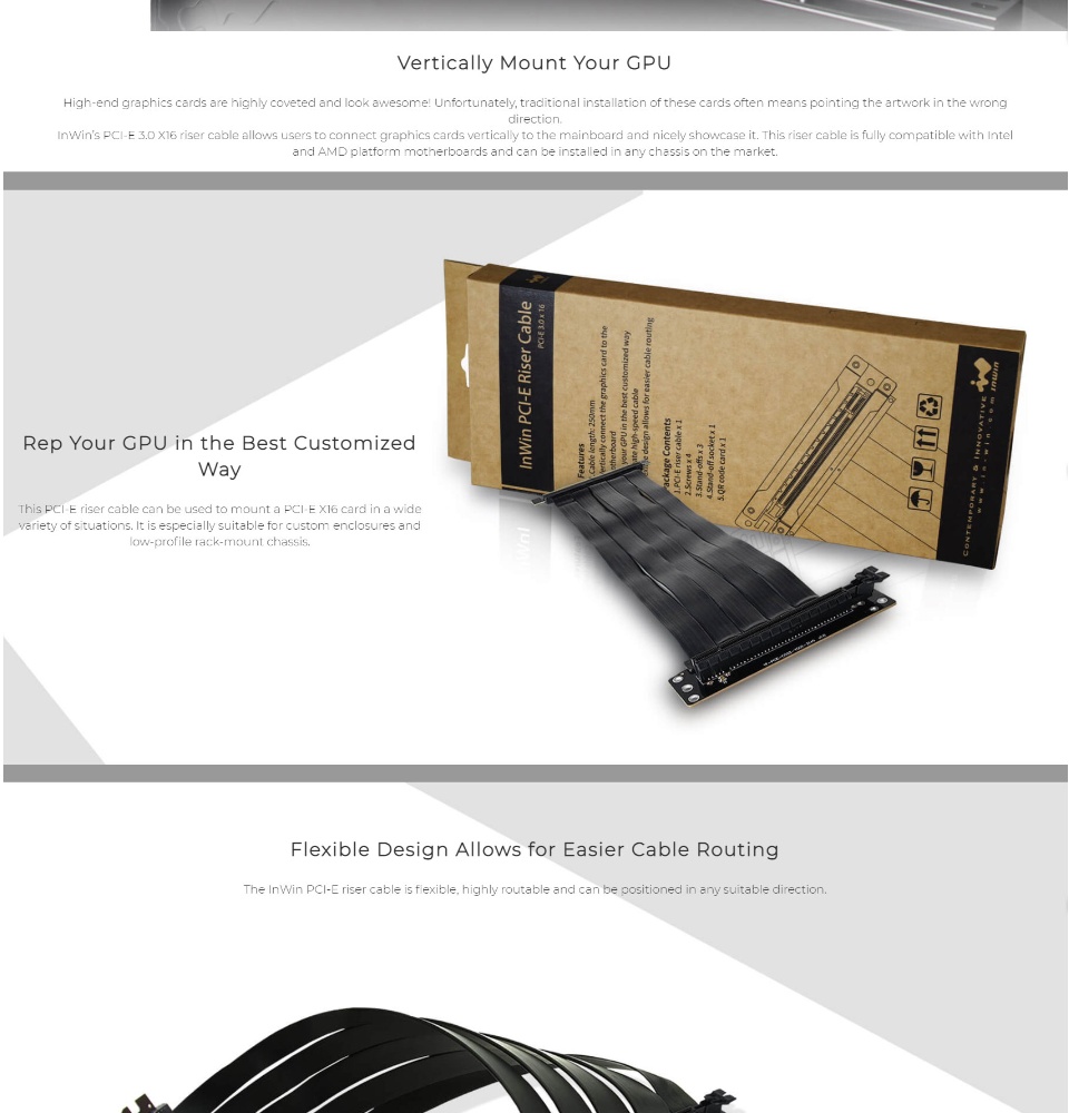 InWin PCI-E Riser Cable Black (IW-PCIE25) Lazada PH