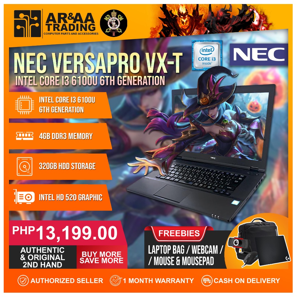 Laptop NEC Versapro VX-T Intel Core i3 6100U 2.30ghz 4gb 320gb