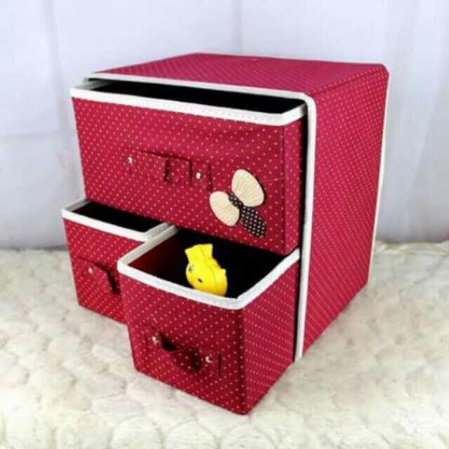 Acb 3in1 Mini Foldable Drawer Cabinet Storage With Bow Lazada Ph