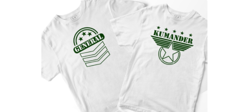 general and kumander couple shirt