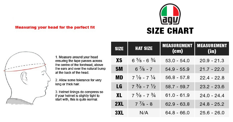 Agv Suit Size Chart
