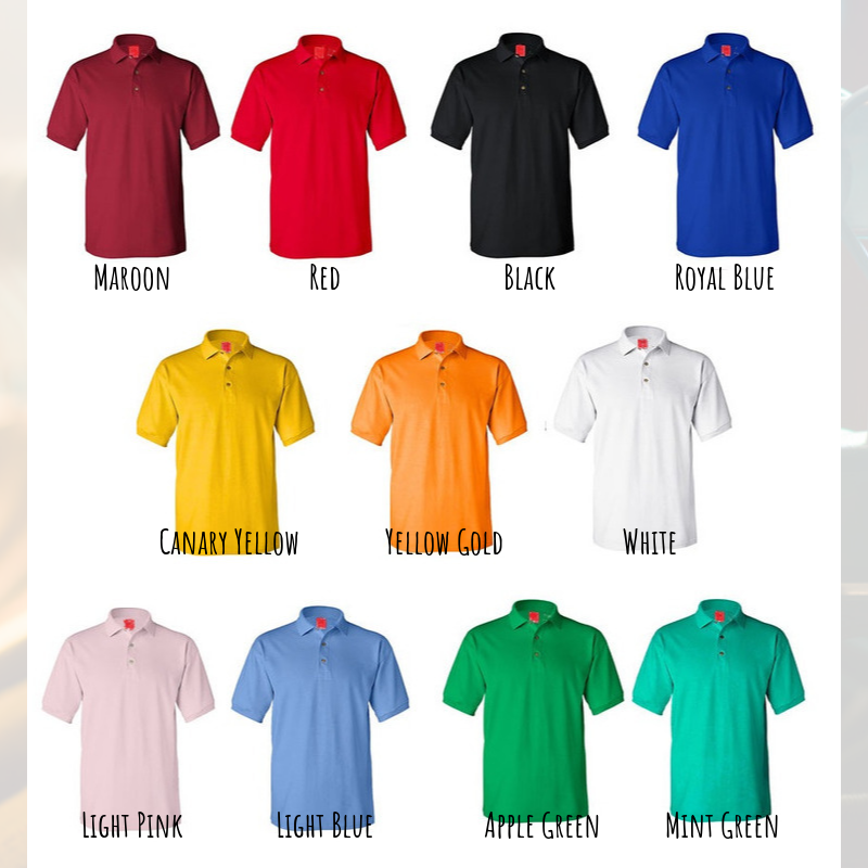 Yalex Shirt Color Chart