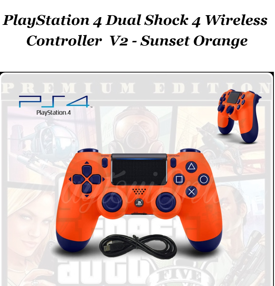 sony dualshock 4 sunset orange wireless controller