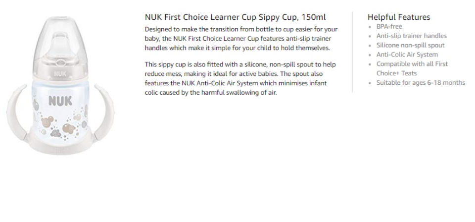 nuk first choice sippy cup
