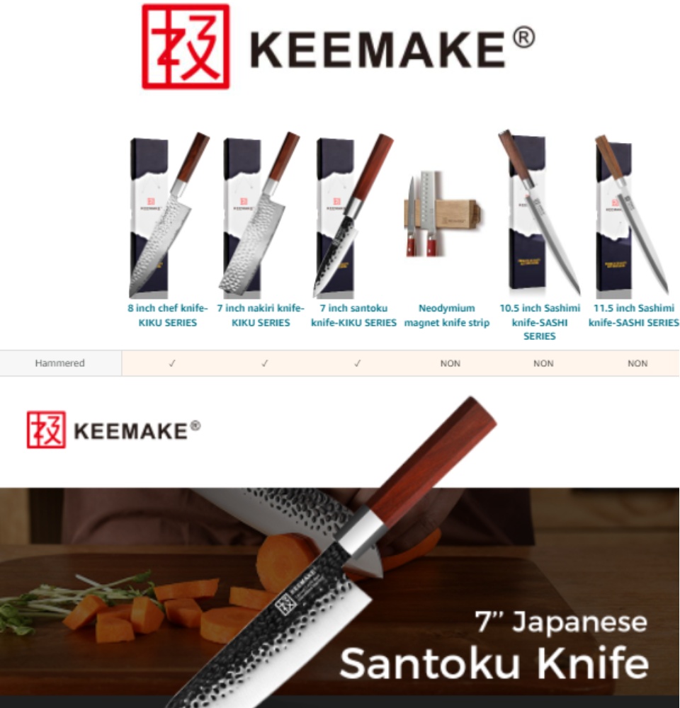 KEEMAKE Nakiri Knife Japanese Vegetable Knife 7 inch