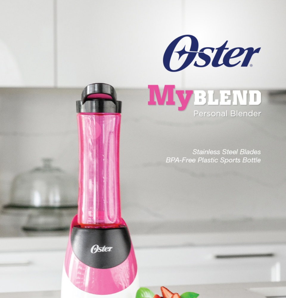 Oster Personal Blender with Sport Bottle, Pink