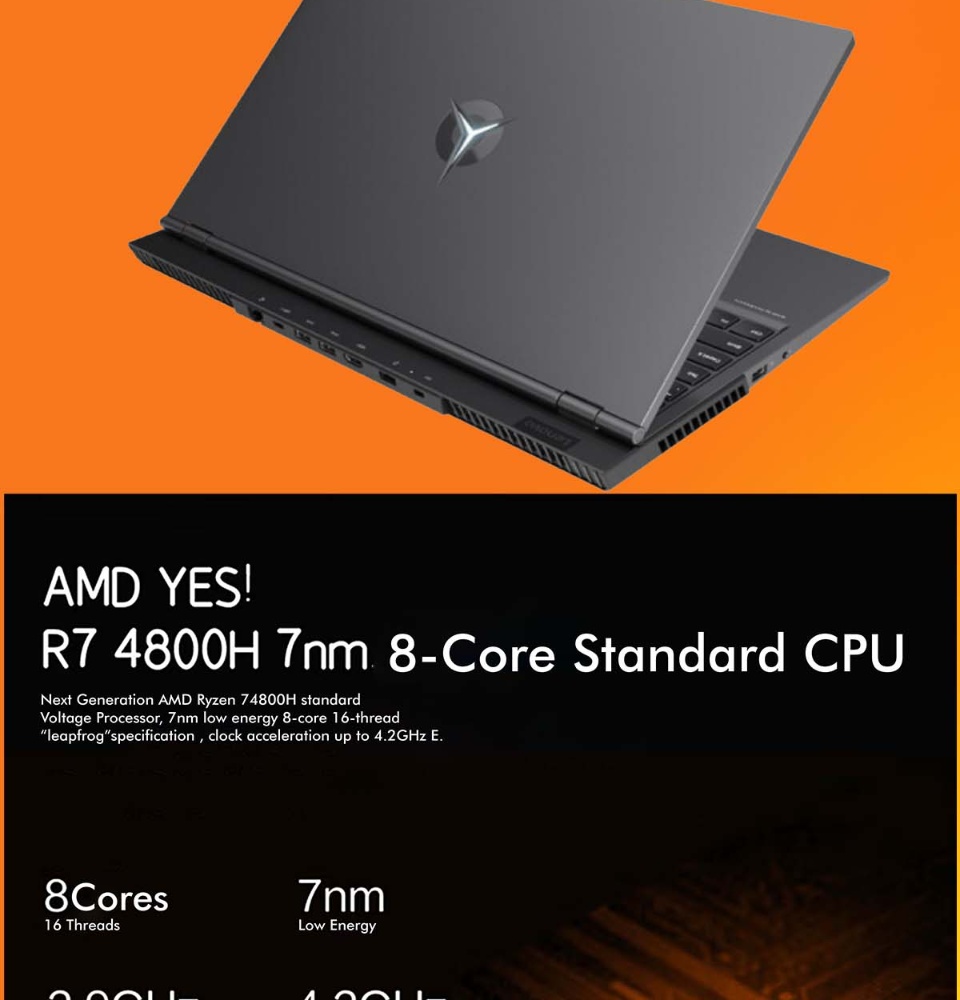 Gaming Laptop Ryzen Lenovo Savior R7000P AMD R7 4800 cores 16