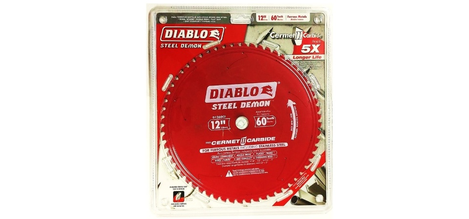 Freud Diablo 12-inch x 60-tooth with Cermet II Carbide Ferrous Metal Blade  and Stainless Steel Saw Blade D1260CF Lazada PH