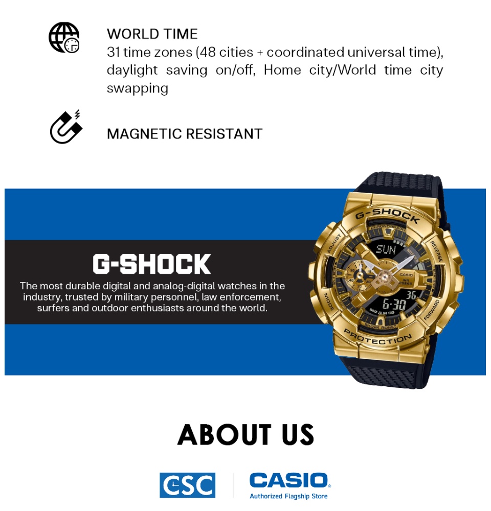 Casio G-Shock (GM-110G-1A9DR) Black Resin Strap Shock Magnetic