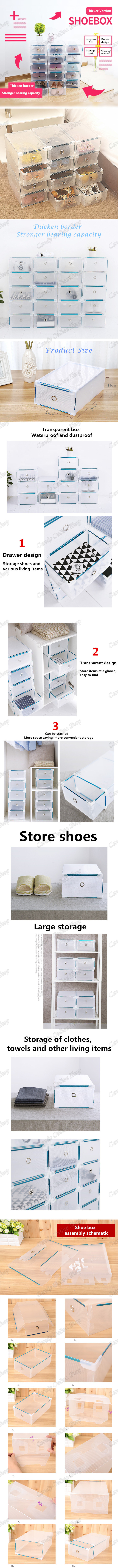 transparent drawer shoes box on Candy Online Metal Edged Transparent Clear Drawer Plastic Shoe Boxes Lazada Ph