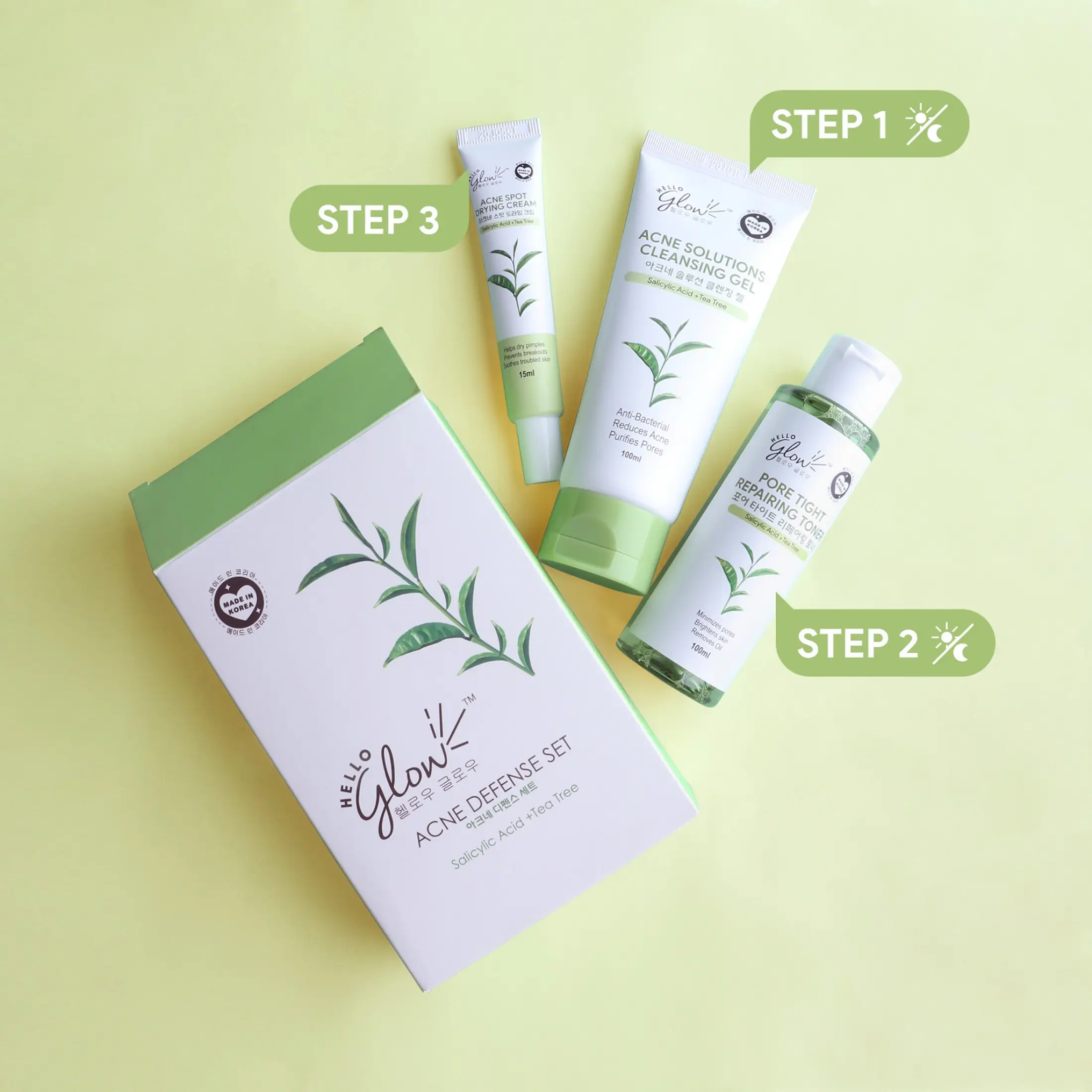 hello glow acne defense set