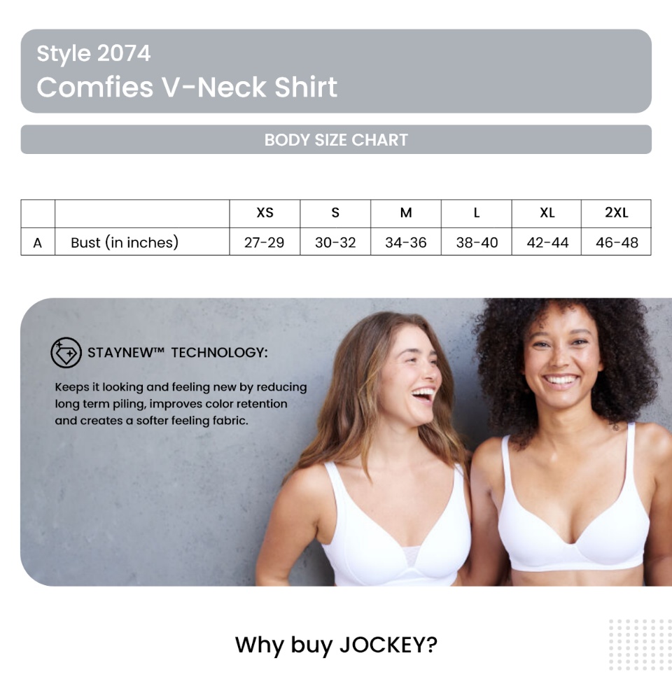 Jockey® COMFIES Cotton Rich V-Neck Women's T-Shirt