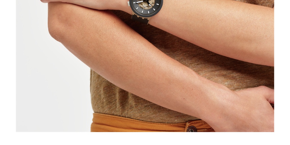 Swatch Big Bold TIME FOR TAUPE SB03C100 Black Silicone Strap Watch 