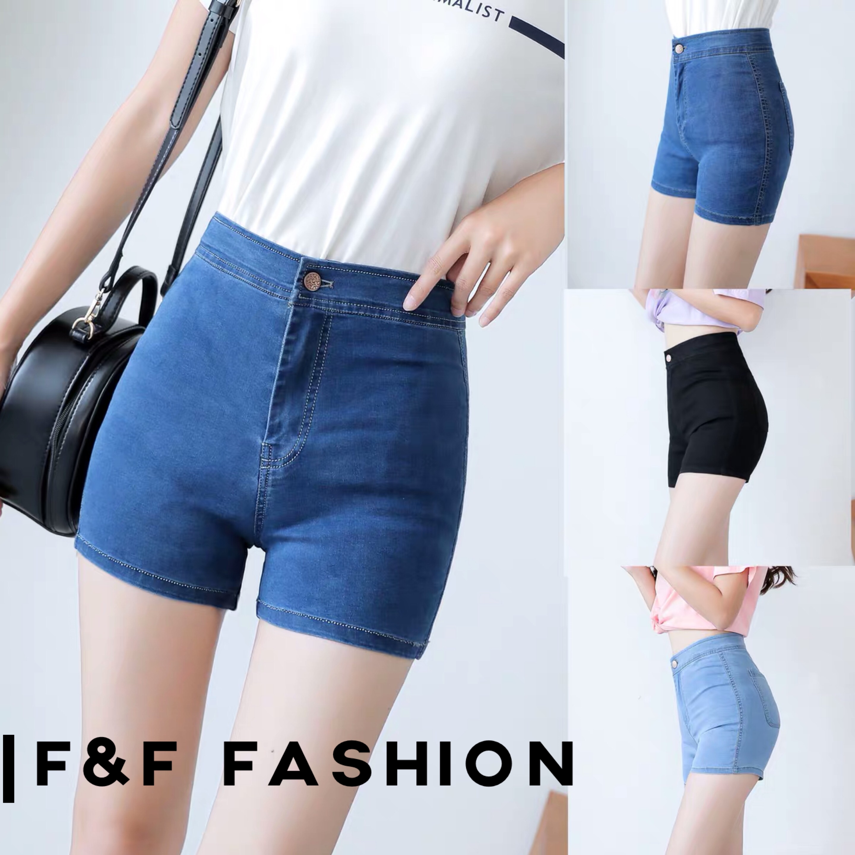f&f denim shorts