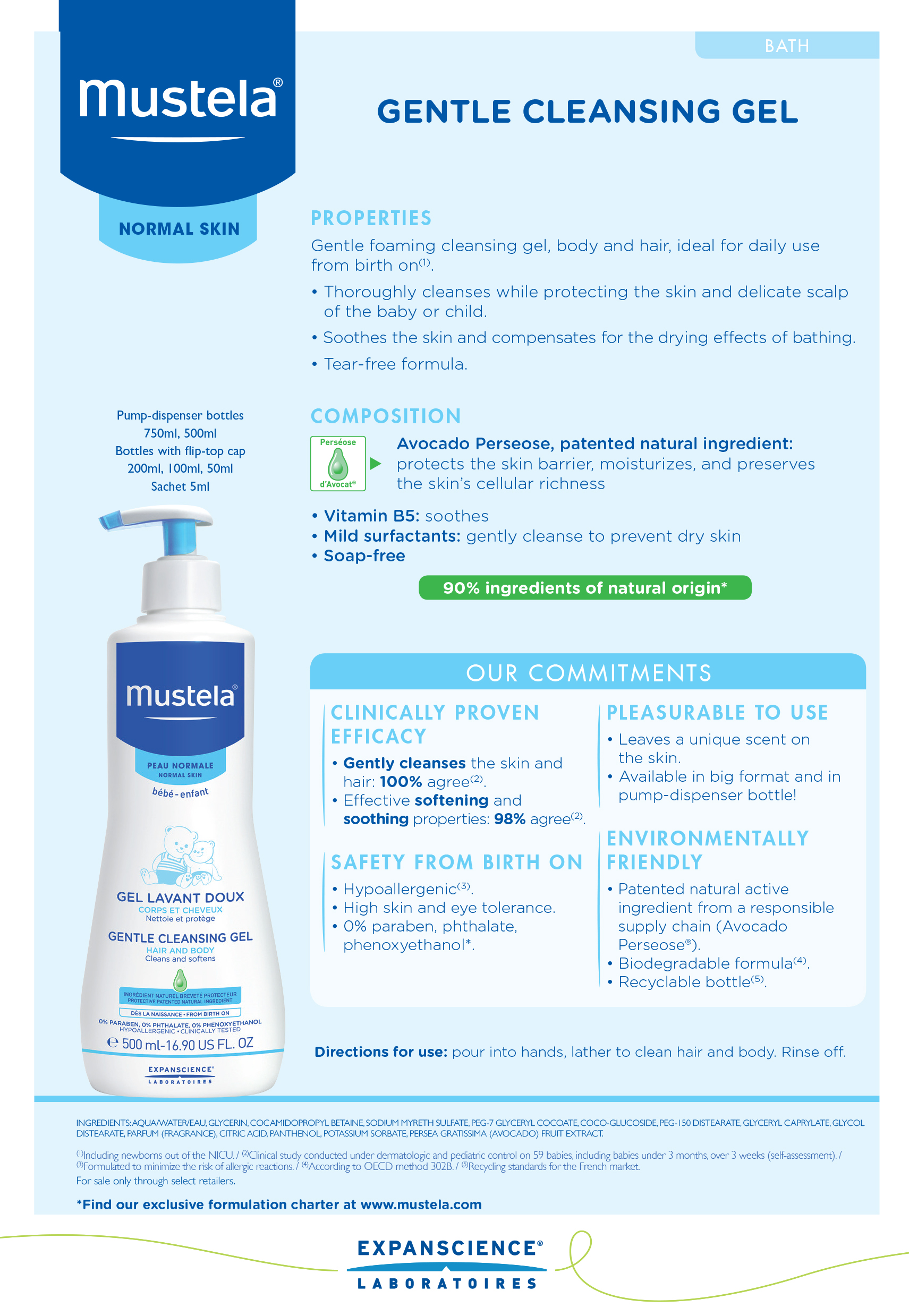 mustela gentle cleansing gel 500 ml