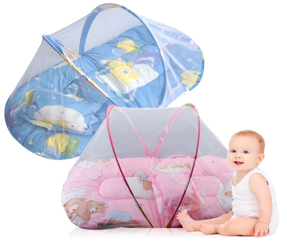 Baby mosquito net with mat pillow new born baby bed nets portable