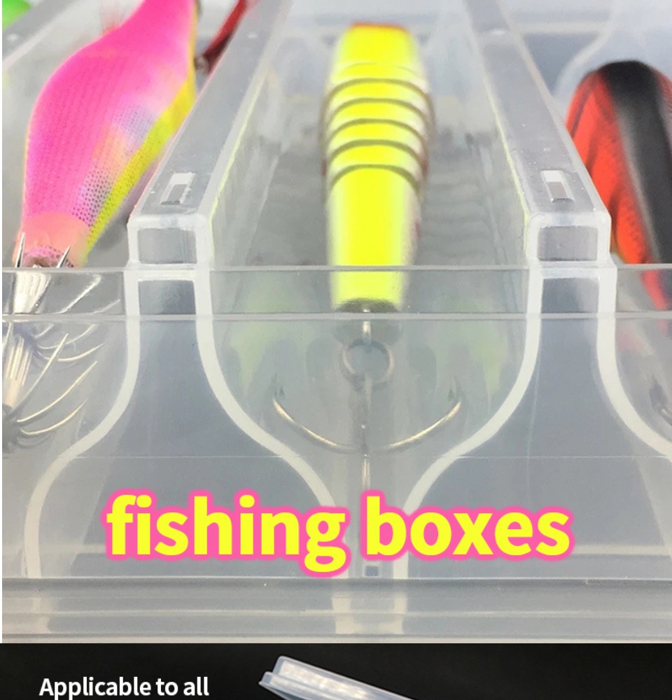 Large 2 Tray Fish Lure Box Tackle Two-Sided Storage Plastic