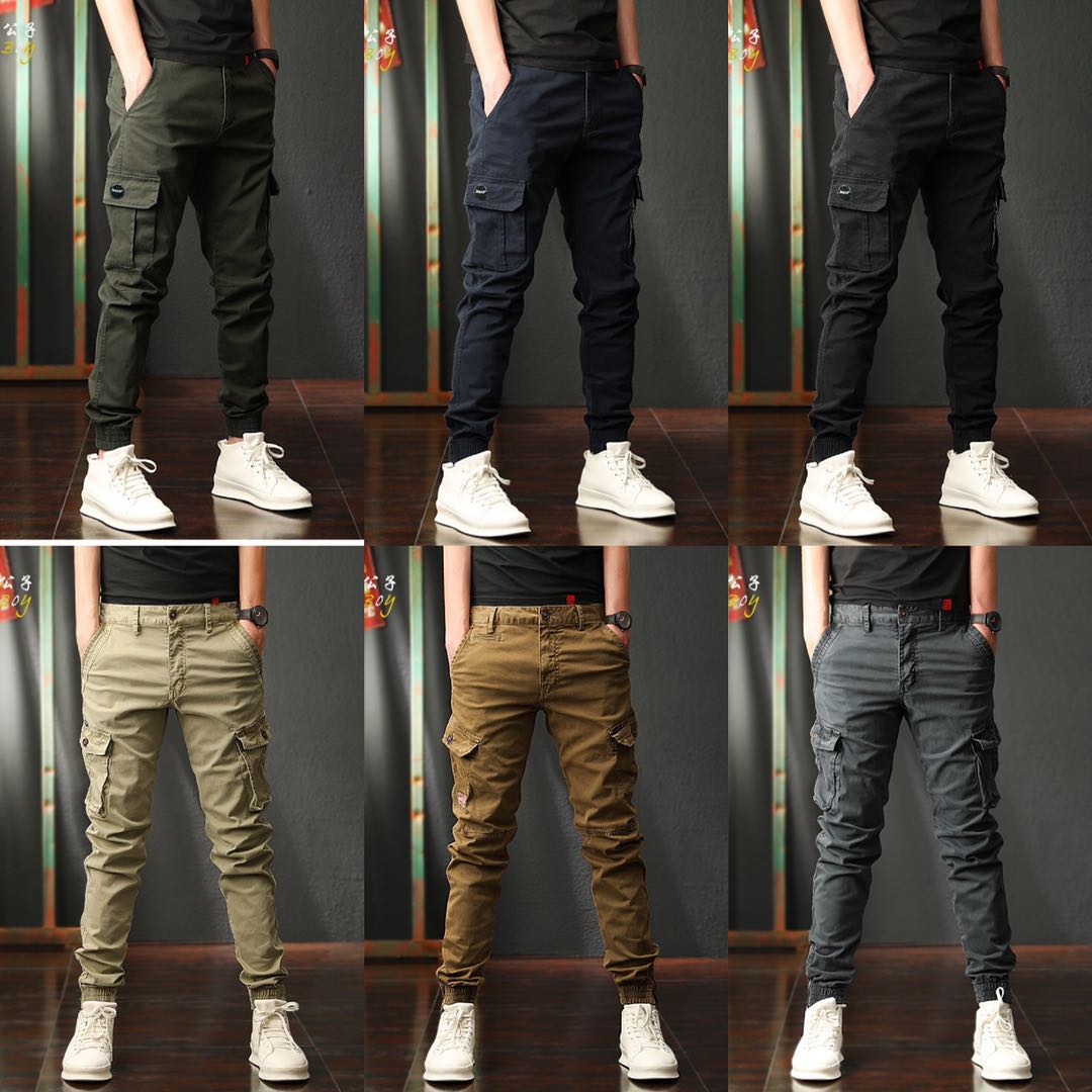Urban Classics Men Cargo Jeans Pants 6Pockets rinsed wash black