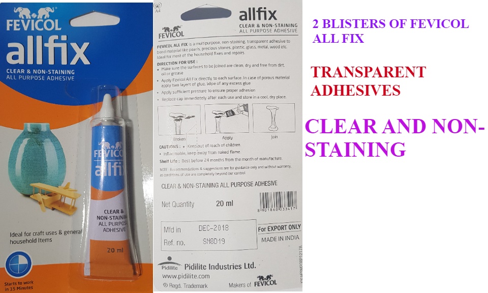 Buy Fevicol Adhesive All Fix Clear Non Staining All Purpose 20 Ml