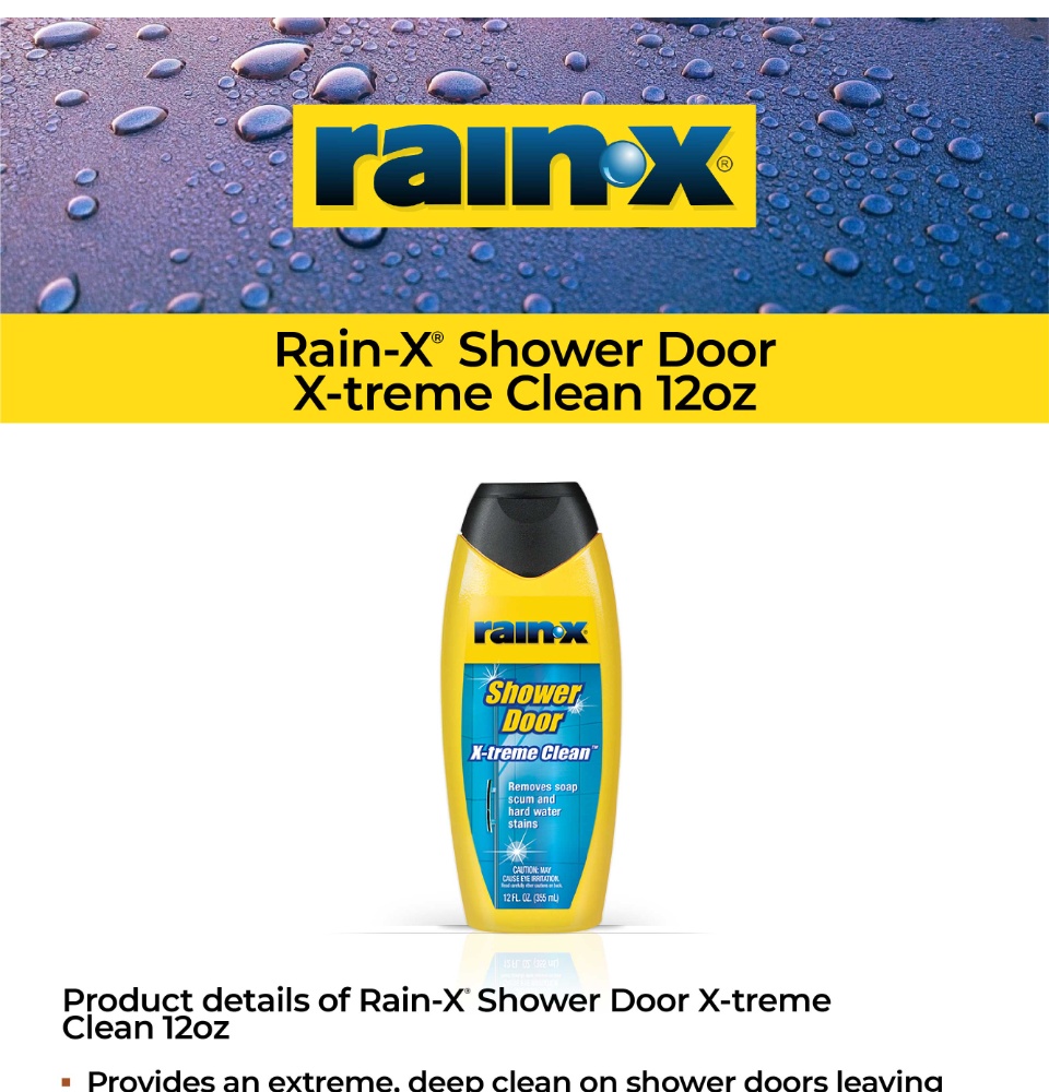 Rain-X 630035 X-Treme Clean Shower Door Cleaner, 12 Fl. Oz