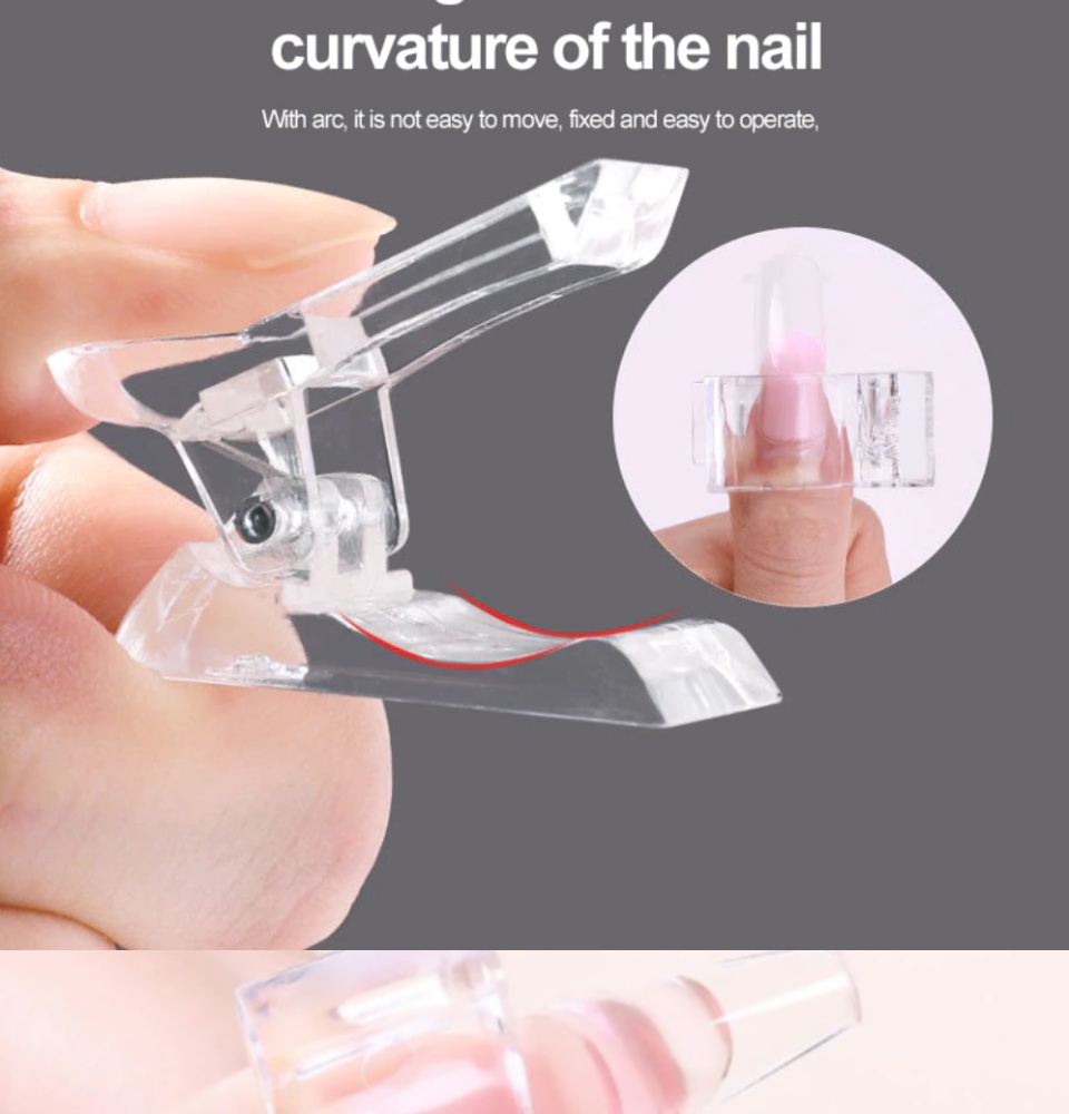 1 pc Acrylic Transparent Polygel Quick Building Nails Tips Clips Finger Nail  Extension Clip High Grade High Quality Nail Art Tools and Accessories