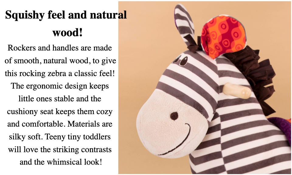 b toys rocking zebra