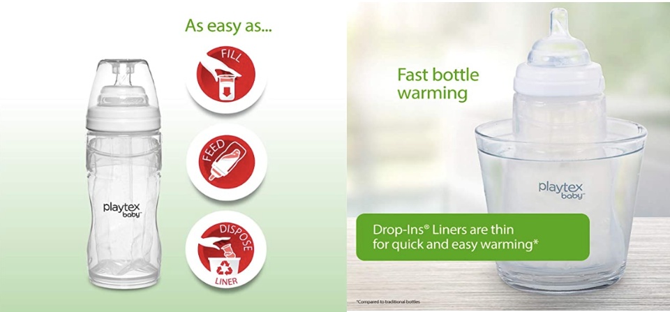 Playtex Baby Nurser Pre-Sterilized Disposable Bottle Liners Drop