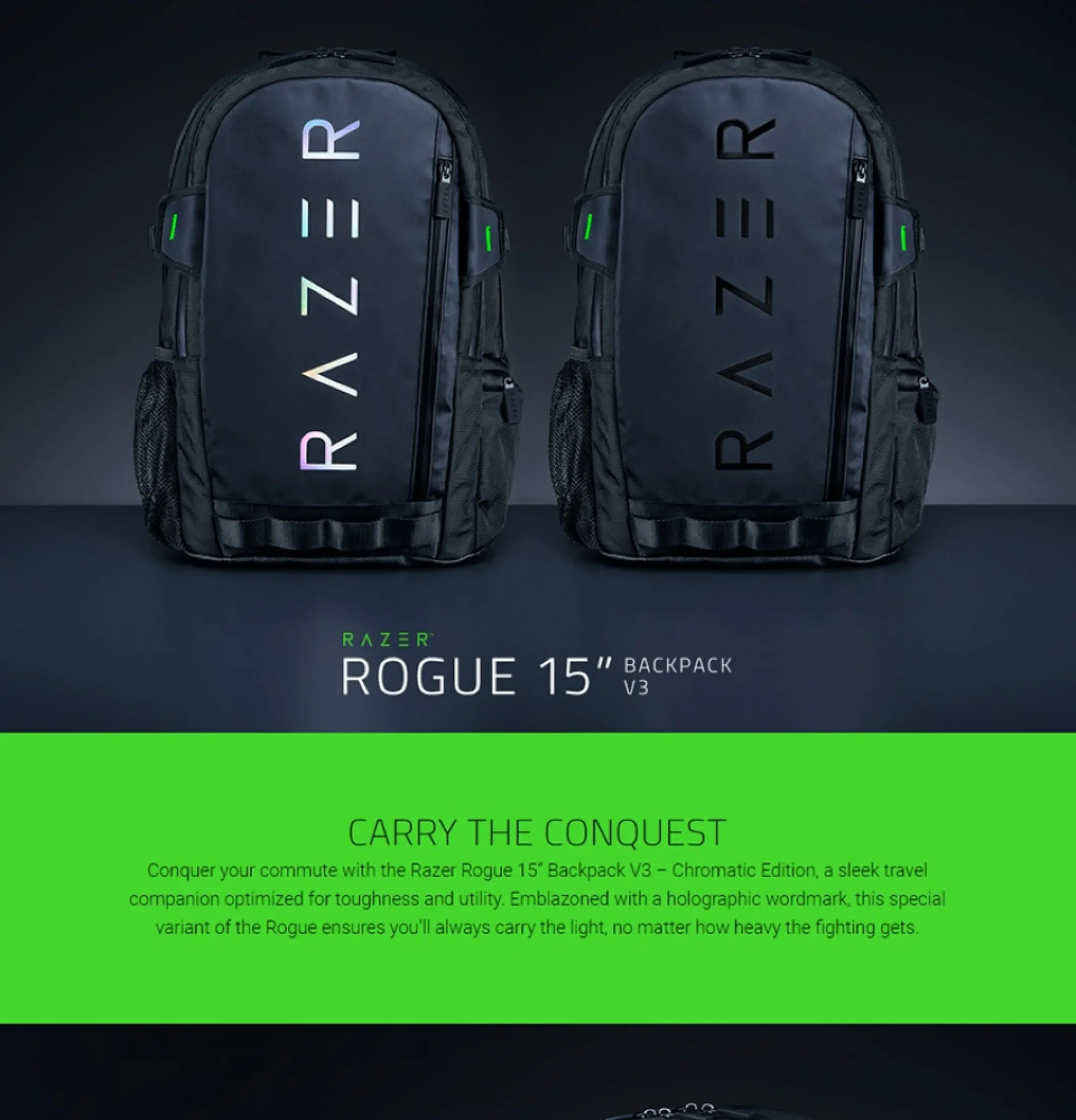 Razer Rogue 15 Backpack V3 Compact Travel Backpack With 15 Laptop Compartment Water Resistant Anti Wrinkle Polyester Exterior Bag Lazada Ph