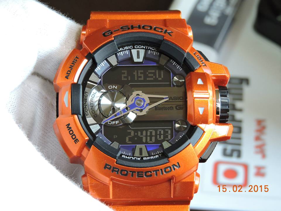 mens orange g shock watch