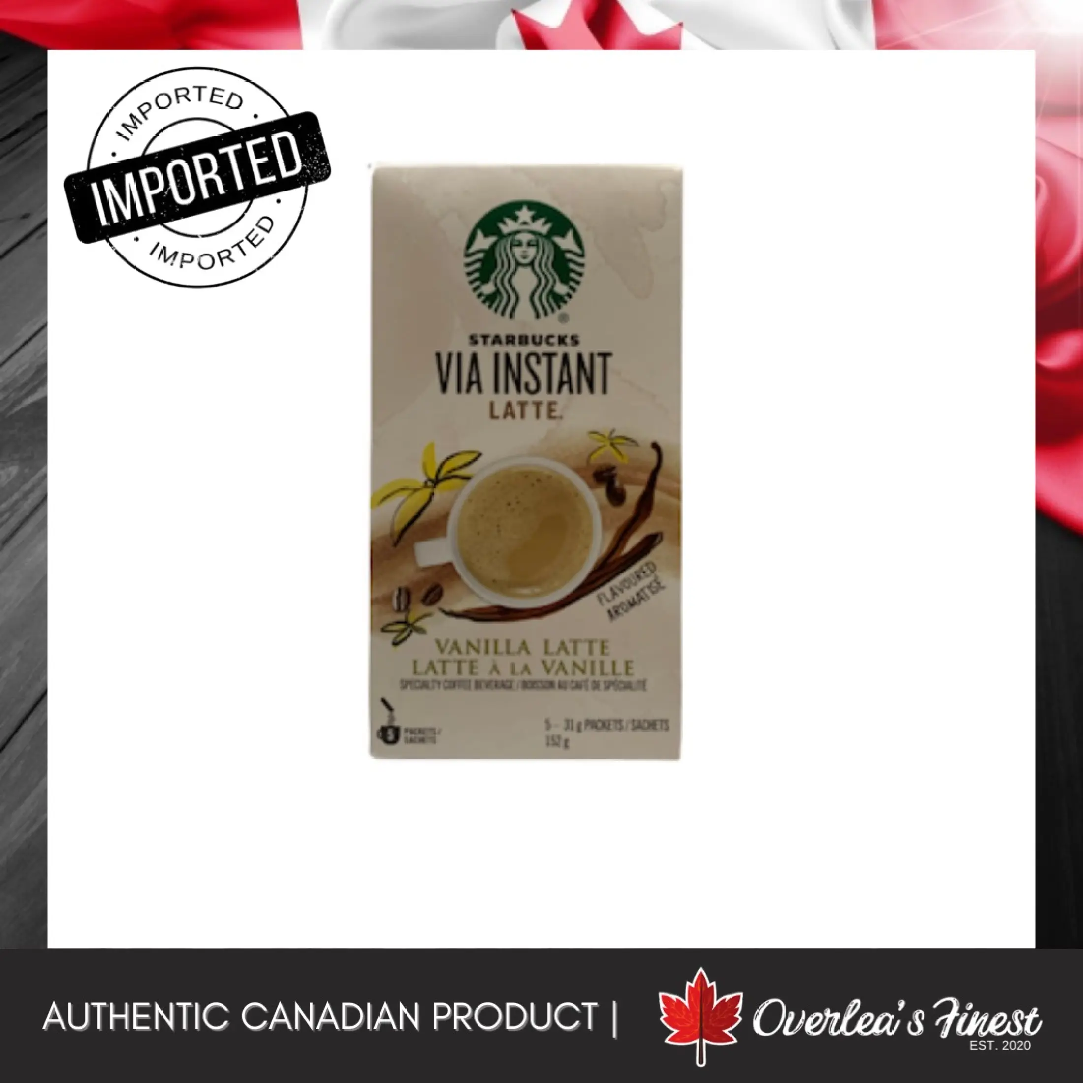 Authentic Imported From Canada Starbucks Via Instant Vanilla Latte 5 Sachets Expiry Nov 19 2021 Lazada Ph