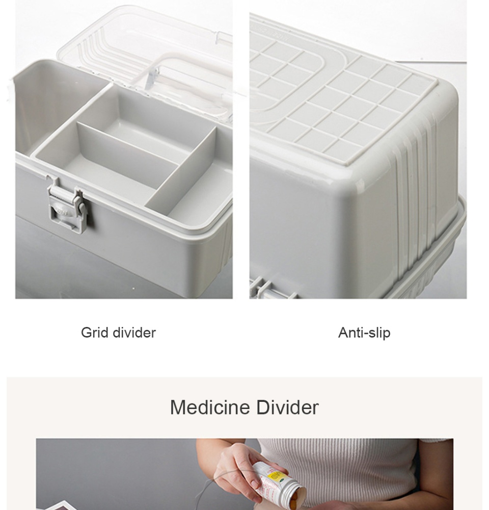 SEASPIRIT Double side Lockable Medicine Storage Box Family Emergency Kit  Cabinet Organizer with Detachable Tray & Handle Portable for Home Camping  Travel Hiking,First Aid box for Home,Office,Travel First Aid Kit Price in