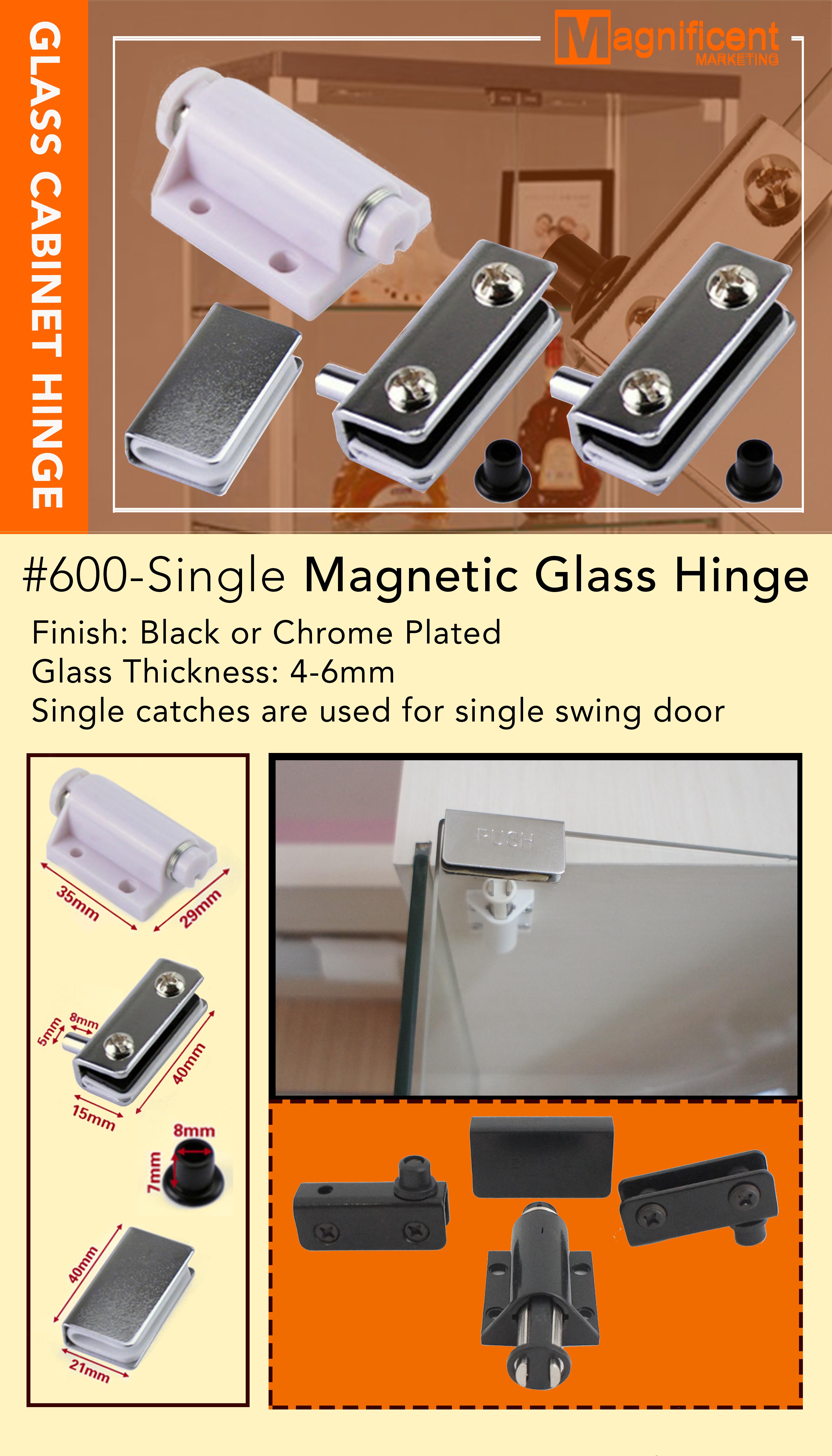 Single Magnetic Push To Open Touch Catch Pivot Hinge For Kitchen