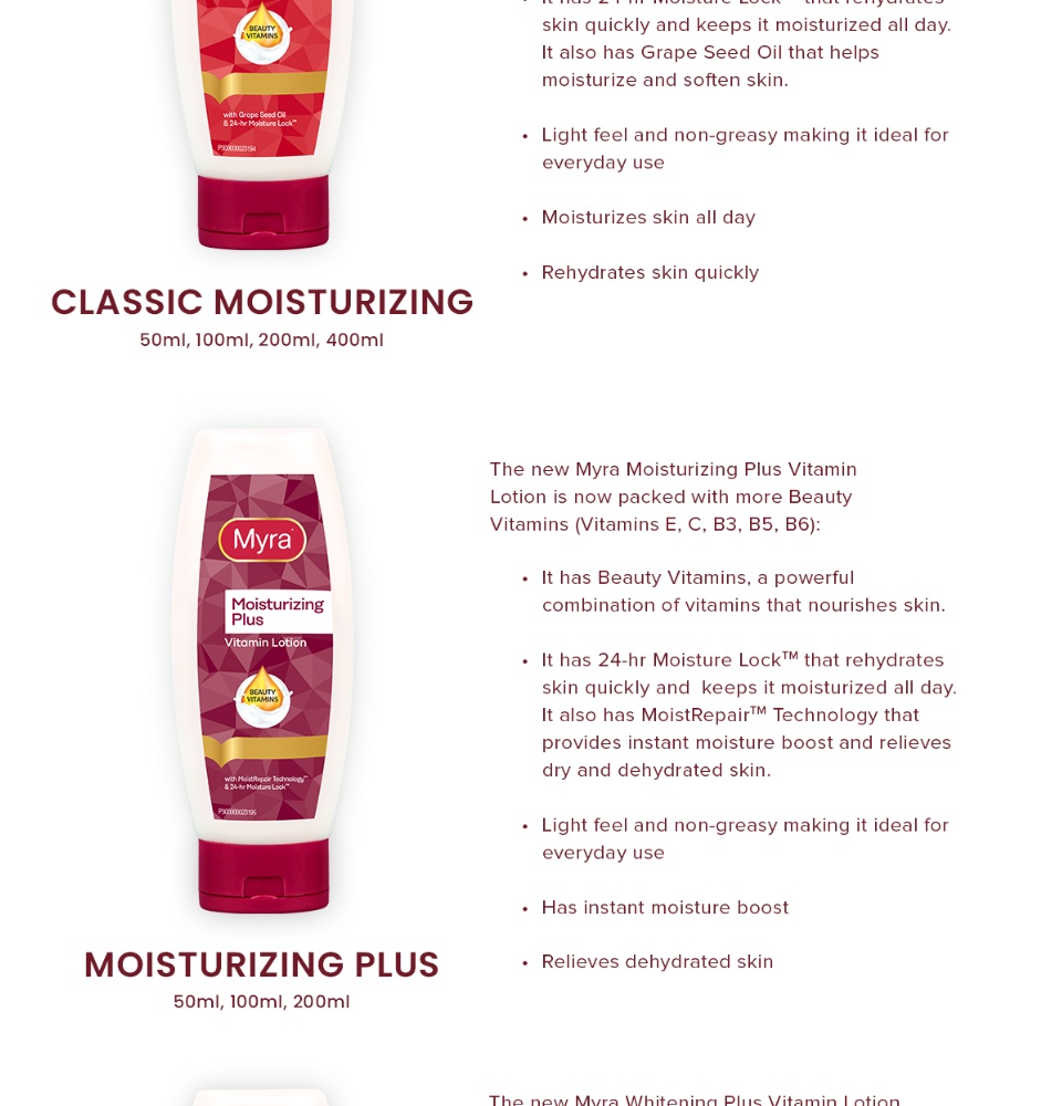 myra moisturizing plus vitamin lotion