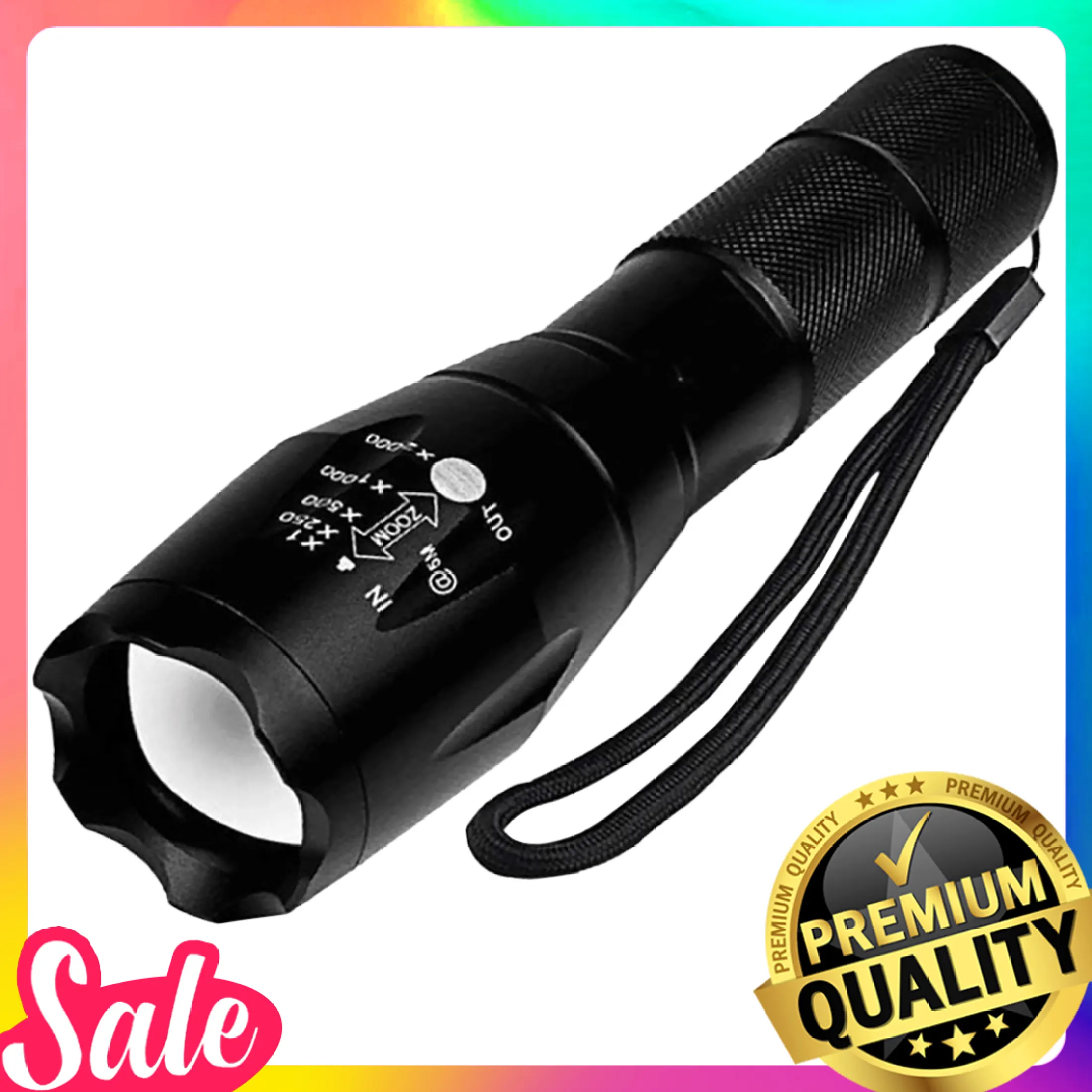 His Sha Snappy For Duty Zoomable Uv Tact Light Military Grade Energy Efficient High Brightness Flashlight Household Outdoor Lighting Torch Most Powerful Flashlight High Powered Police Tact Adjustable Spotlight Ultra Brightxlamp Zoom