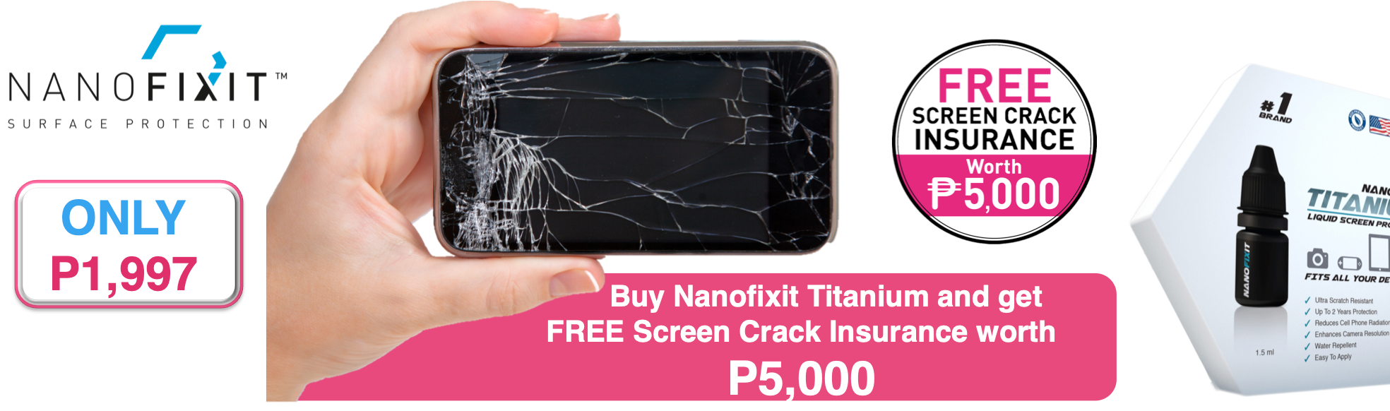 Nanofixit Liquid Screen Protector for Mobile Phones Screen Crack