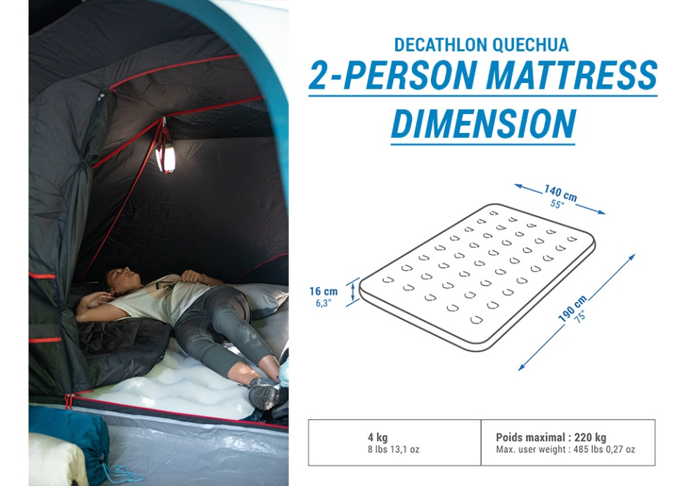 Decathlon Quechua, Self Inflating Camping Mattress, 75 X 26