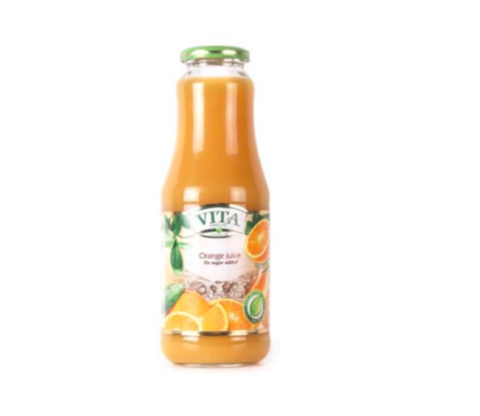 VITA Orange Juice 100% 1L Vita Glass Bottles Healthier Choice