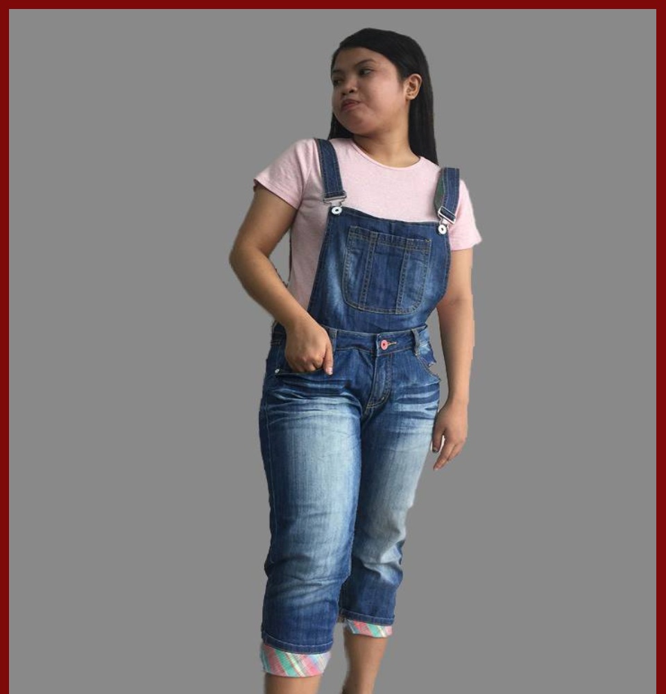 LADIES PLAIN DENIM JUMPER PANTS WITH 