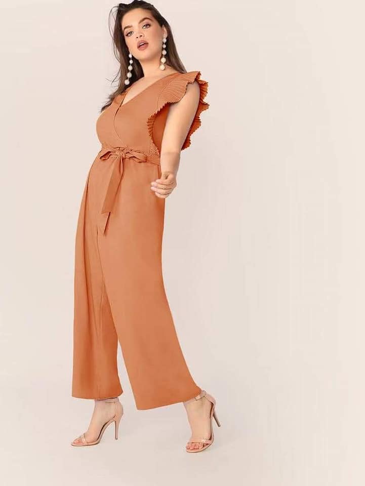 orange plus size jumpsuit