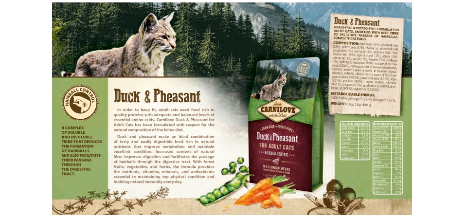Carnilove Adult Duck and Pheasant Hairball Control Dry Cat Food 2kg