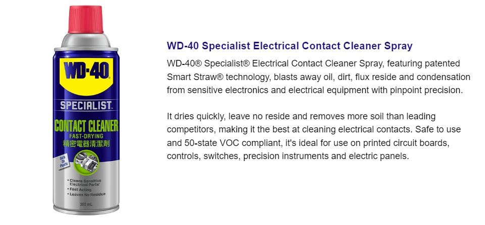 Plastic Safe Specialist Electrical Contact Cleaner Spray for Circuit  Boards, Controls, Switches - China Contact Cleaner, Electronic Contact  Cleaner