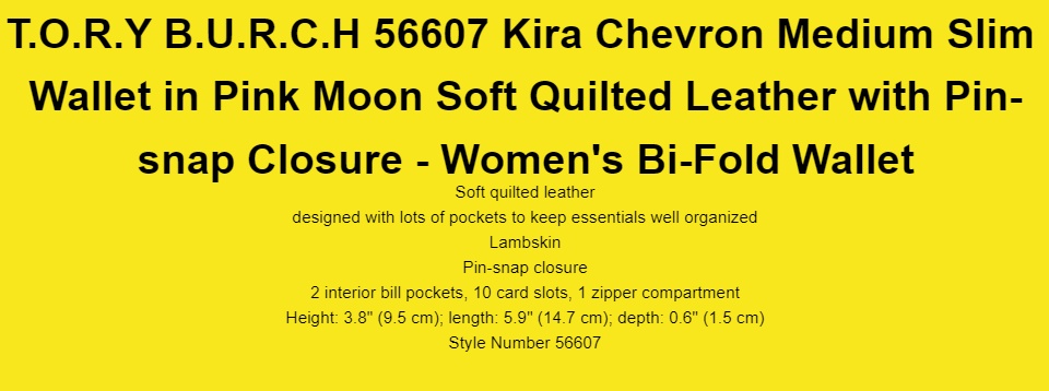 Qoo10 - TORY BURCH KIRA CHEVRON MEDIUM SLIM WALLET 56607☆100% AUTHENTIC☆ :  Bag & Wallet
